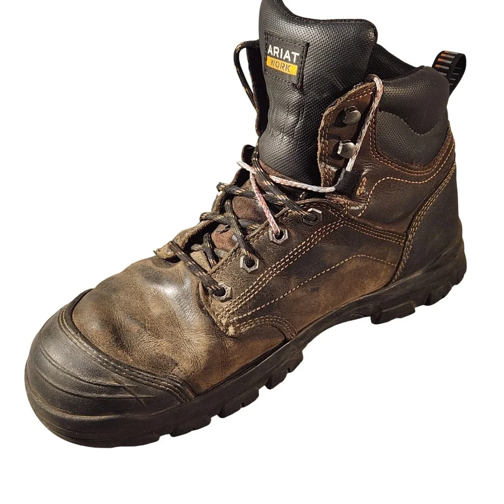Ariat Workhog Boots‎ Mens Size 11 EE Brown Leather Waterproof Work Combat